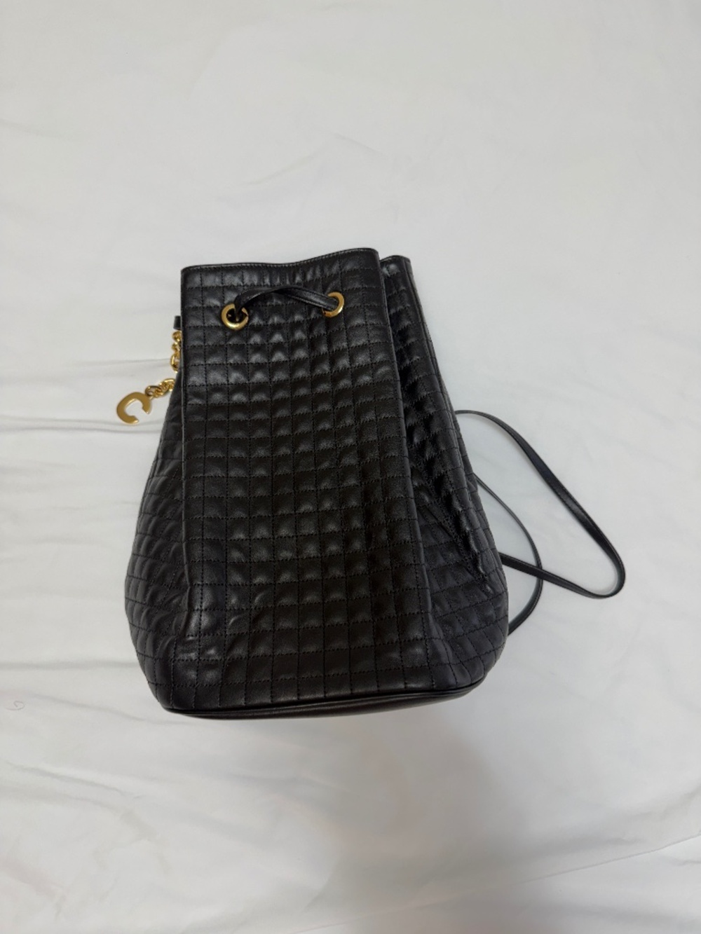 Celine C CHARM QUILTED BUCKET BAG MEDIUM BACKPACK